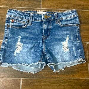 Used girls medium wash denim shorts